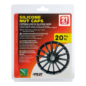 Ornamente prezoane silicon 20buc - Hex 21mm - Negru