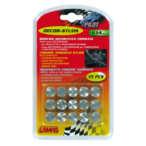 Autocolant 3D crom Decor Studs 15buc - Ø14mm