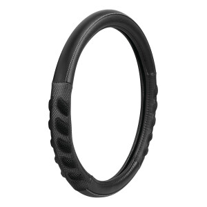 Husa volan imitatie piele Spa - M - Ø 37/39cm - Negru/Gri