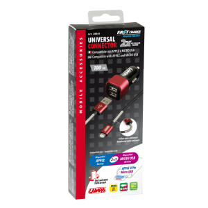 Incarcator rapid 2 in 1 Apple 8 pini / Micro USB 2500mA 12/24V