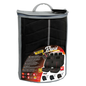 Huse scaun Rapid 9buc Negru/Gri