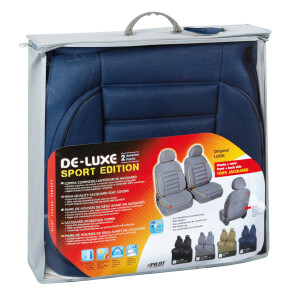 Huse scaun fata De-Luxe Sport Edition jacquard high-quality 2buc - Albastru