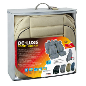 Huse scaun De-Luxe Sport Edition jacquard high-quality 9buc - Bej