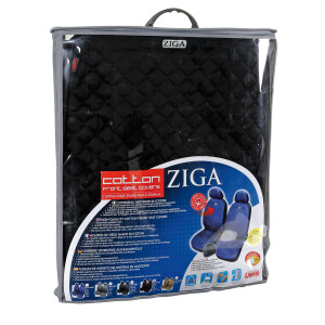 Huse scaun fata din bumbac Ziga 2buc - Negru