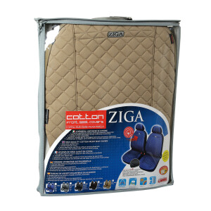 Huse scaun fata din bumbac Ziga 2buc - Bej