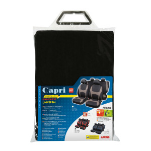 Huse scaun Capri stretch-fit 8buc - Negru/Rosu