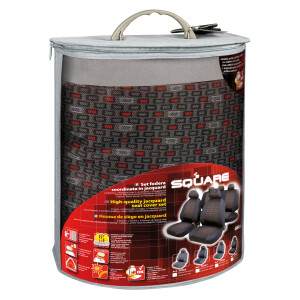 Huse scaun Square set 9buc jacquard high-quality - Rosu