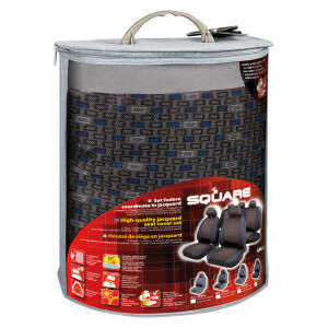 Huse scaun Square set 9buc jacquard high-quality - Albastru