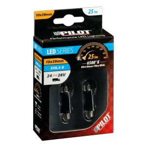 Bec Hyper-Led9 - 3SMD 24/28V sofit 10x39mm soclu SV8,5-8 2buc - Alb