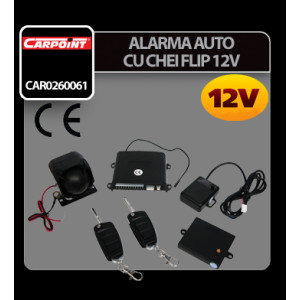 Alarma auto cu chei flip 12V
