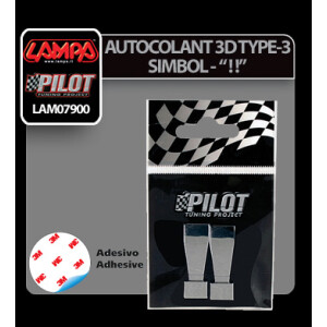 Autocolant 3D crom Type-3 (28mm) simbol -" ! ! "