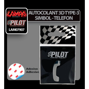 Autocolant 3D crom Type-3 (28mm) simbol - Telefon