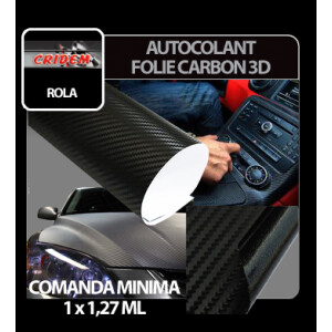 Autocolant folie fibra de carbon 3D - Carbon/Negru