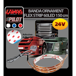 Banda ornament Flex Strip, 24V - 60 LED - 150cm - Rosu