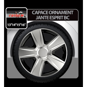 Capace roti auto Esprit BC 4buc - Argintiu/Negru - 15''