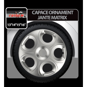 Capace roti auto Matrix 4buc - Argintiu - 13''