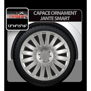 Capace roti auto Smart 4buc - Argintiu - 13''
