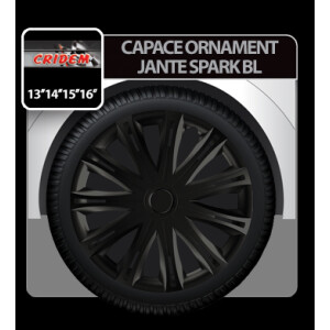 Capace roti auto Spark BL 4buc - Negru - 14''