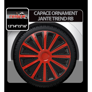 Capace roti auto Trend RB 4buc - Rosu/Negru - 16''