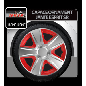 Capace roti auto Esprit SR 4buc - Argintiu/Rosu - 16''