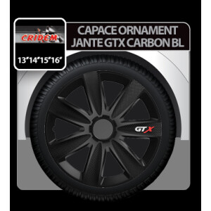 Capace roti auto GTX Carbon BL 4buc - Negru - 15''