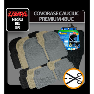 Covorase cauciuc universale Premium 4buc - Gri
