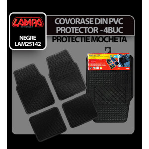 Covorase pvc universale protectie mocheta Protector 4buc - Negru