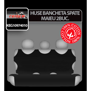 Huse bancheta spate maieu Koszulki 2buc - Negru