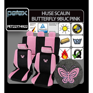 Huse scaun Eco Class Butterfly set 17buc - Pink