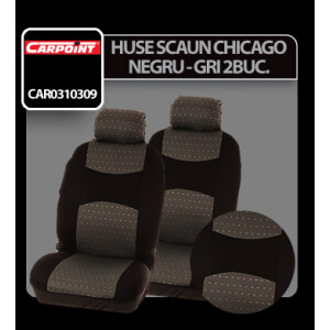 Huse scaun fata Chicago Carpoint 2buc - Negru/Gri