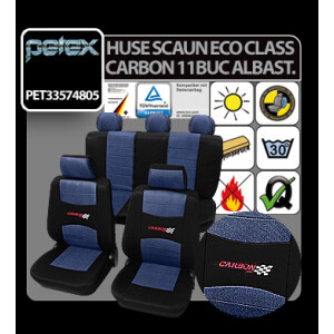 Huse scaun Eco Class Carbon set 11buc - Albastru