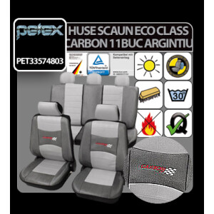 Huse scaun Eco Class Carbon set 11buc - Argintiu