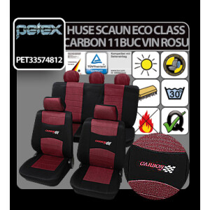 Huse scaun Eco Class Carbon set 11buc - Vin Rosu
