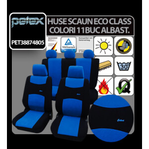 Huse scaun Eco Class Colori set 11buc - Albastru