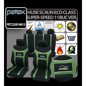 Huse scaun Eco Class Super-Speed set 11buc - Verde