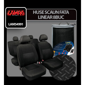 Huse scaun Linear set 8buc jacquard high-quality - Negru