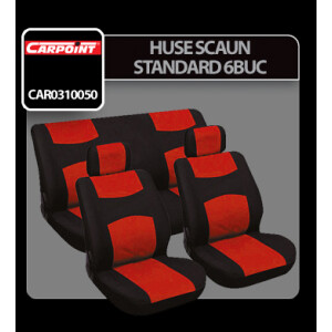 Huse scaun Standard 6buc Carpoint - Negru/Rosu