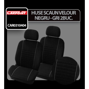 Huse scaun fata Velours Carpoint 2buc - Negru/Gri
