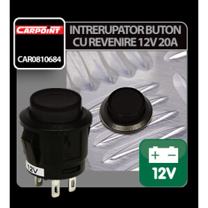 Intrerupator tip buton cu revenire Negru 12V 20A
