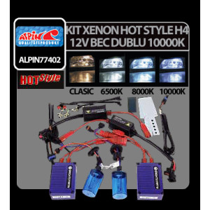 Kit Xenon H.I.D. Hot Style H4 bec dublu 12V - 10000K