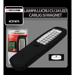 Lampa de lucru cu 24 LED-uri si magnet 4Cars
