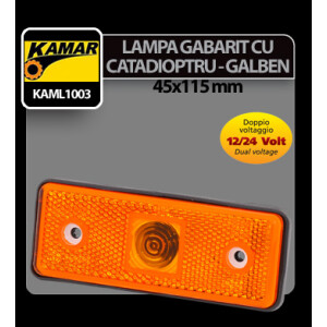 Lampa gabarit catadioptru galben Kamar 5W cap sticla - 12/24V
