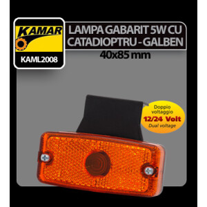 Lampa gabarit catadioptru galben Kamar 5W sofit - 12/24V