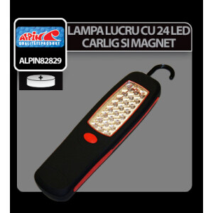Lampa de lucru cu 24 LED-uri si magnet Alpin - Negru/Rosu
