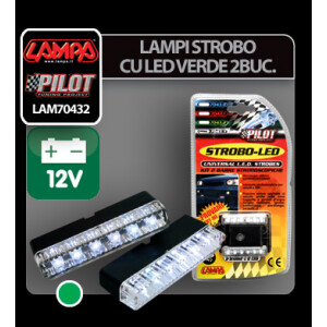 Lampi stroboscopice cu LED-uri 12V - Verde