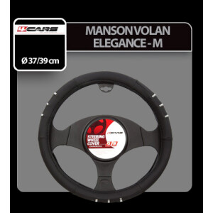 Manson volan Elegance - Ø 37-39cm - Negru/Crom