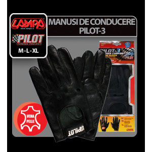 Manusi de conducere Pilot-3 - M - Negru