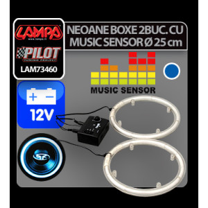 Neoane boxe cu music senzor NR-25, Ø 25cm 12V - Albastru