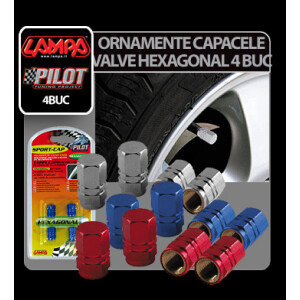 Ornamente capacele valve Hexagonal 4buc - Rosu