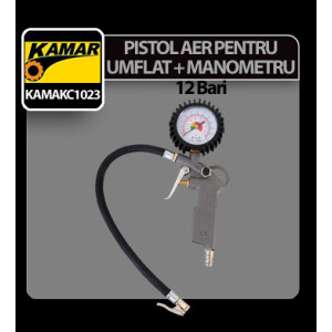 Pistol aer pentru umflat cu manometru Kamar